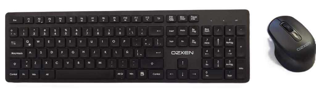 Kit Teclado y Mouse OzXen by exact Español Latam 2.4GHz Inalámbrico